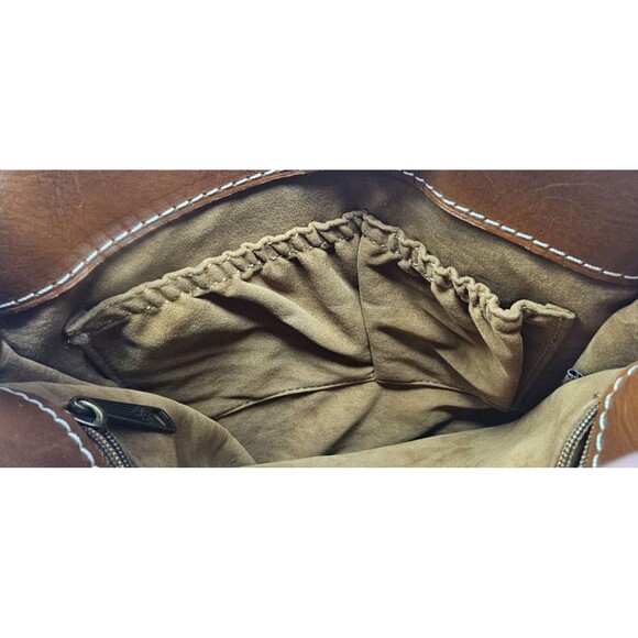 Patricia Nash Venezia Smooth Heritage Brown Crossbody Saddle Purse - Picture 13 of 16